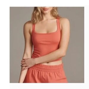 Rhone Serene Shelf Bra Crop Tank Top Womens XS Sienna Red